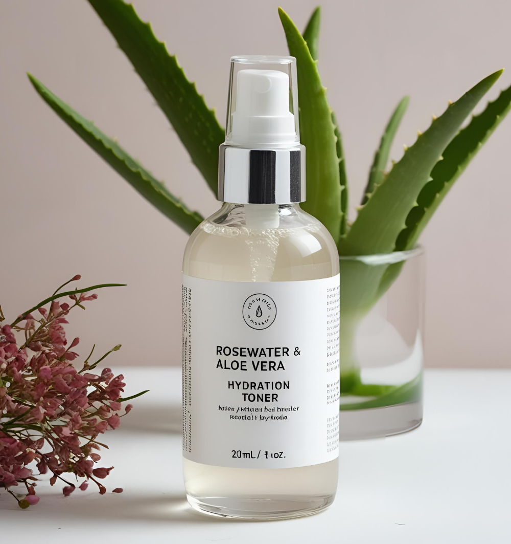 How to Make Rosewater & Aloe Vera Hydration Toner at Home