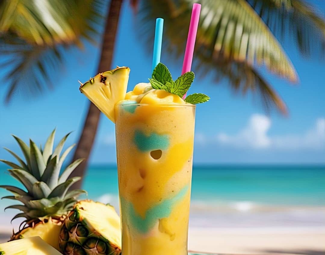 Tropical Paradise Smoothie Recipe: Mango, pineapple, banana, coconut water