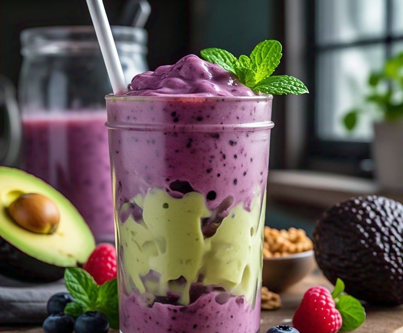 Healthy Berry Avocado Smoothie Recipe