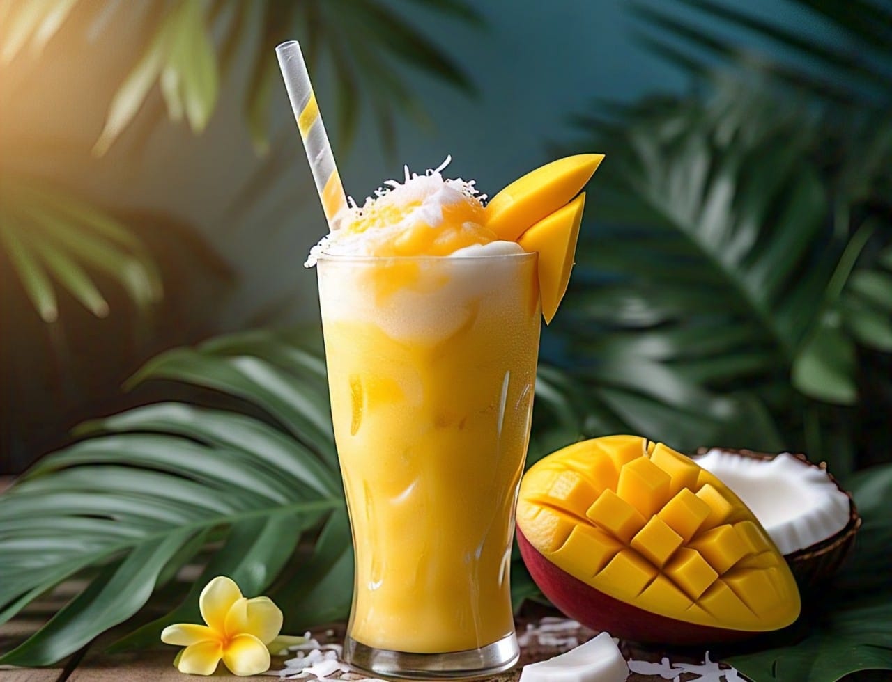 Healthy Tropical Mango Coconut Shake  Recipe