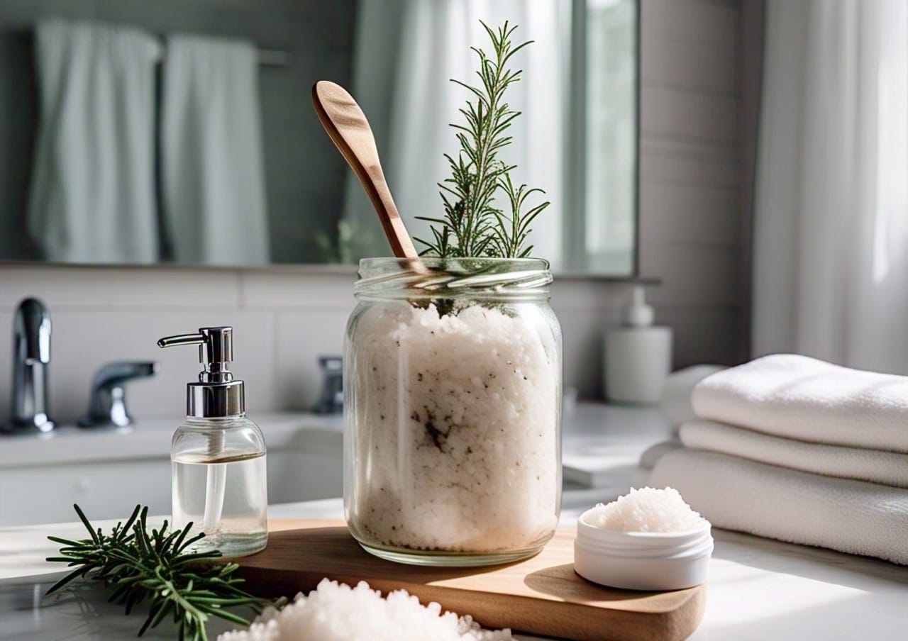 DIY Sea Salt, Coconut Oil & Rosemary Scrub: A Rejuvenating Treatment