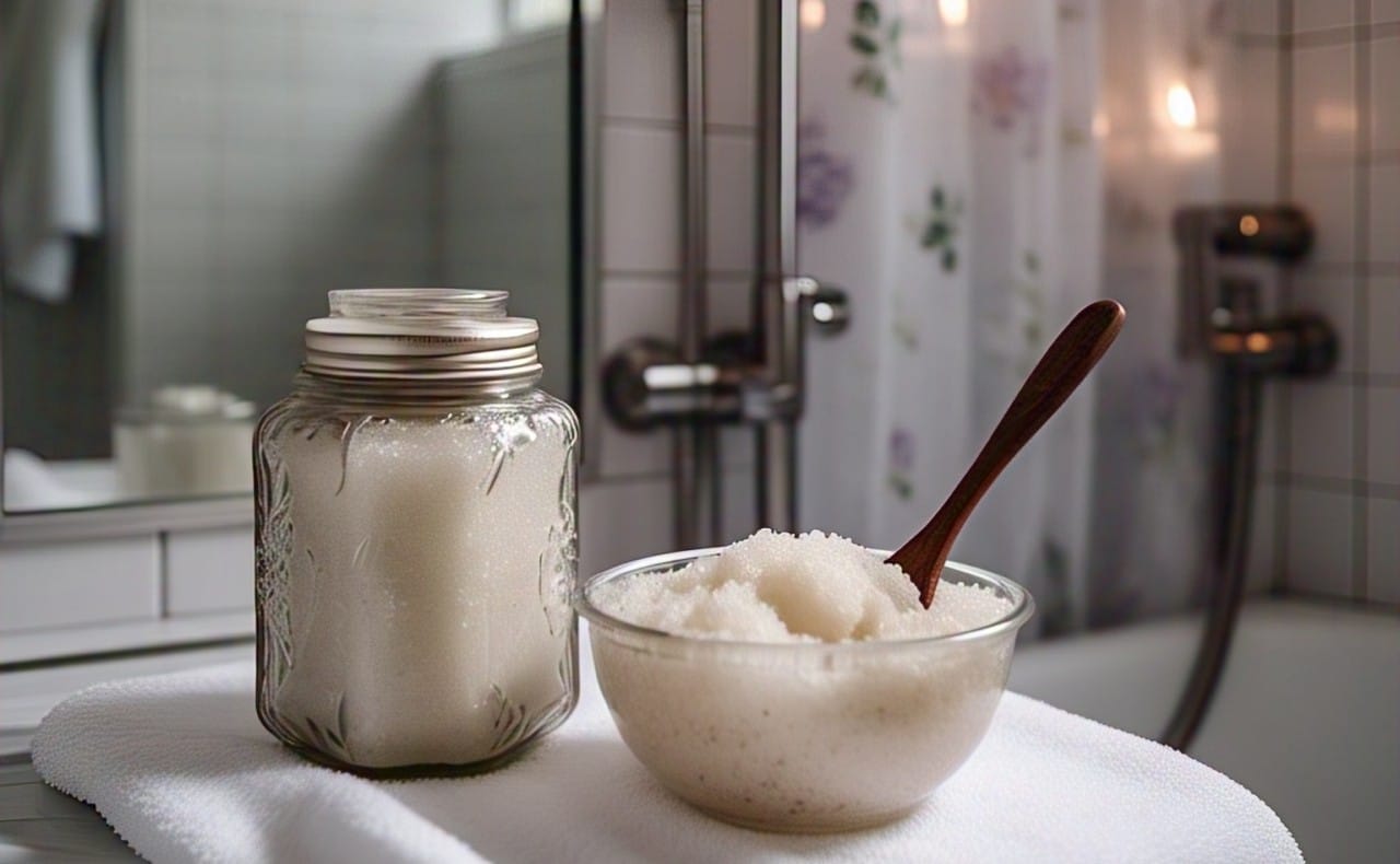 DIY Lavender Skin Scrub with Jojoba Oil & White Sugar