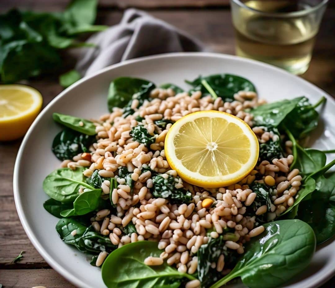 Spelt & Spinach with Lemon Dressing: A Light and Nourishing Salad