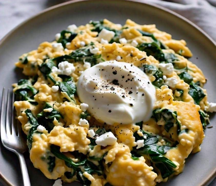 Scrambled Eggs with Spinach and Feta: A Protein-Packed Breakfast for a Healthy Start