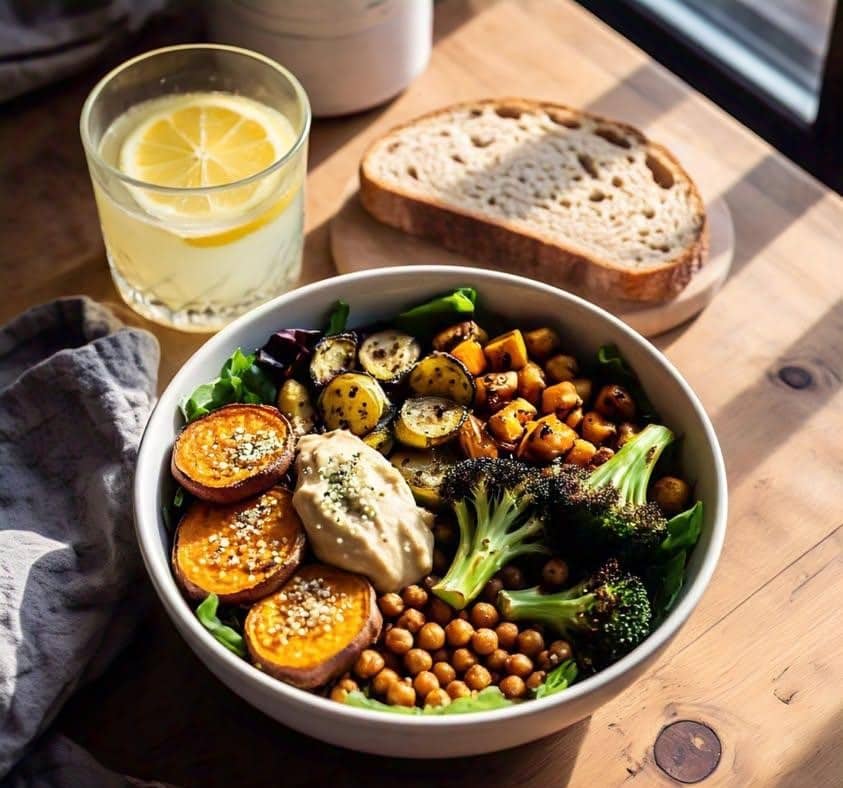 Vegan Buddha Bowl with Roasted Vegetables Recipe